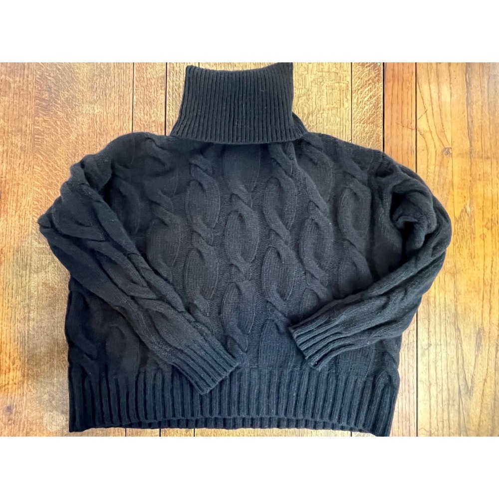 Barbour Pendula Cable knit Sweater Wool US 4 Turtleneck chunky minimalism quiet